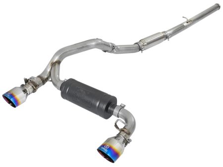 aFe Takeda 3in 304 SS Cat-Back Exhaust System w  Blue Flame Tip 16-18 Ford Focus RS I4-2.3L (t) Online Sale