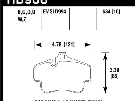 Hawk 02-10 Porsche 911 HP+ Street Rear Brake Pads For Sale