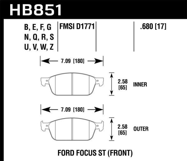 Hawk 15-16 Ford Focus ST DTC-70 Race Front Brake Pads Online now