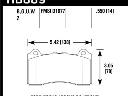 Hawk 2017 Ford Focus DTC-70 Race Front Brake Pads Supply