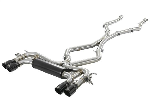 aFe MACH Force-Xp 3.5in. 304 SS C B Exhaust System 15-18 BMW X5 M (F85) V8-4.4L (tt) - Black Tip For Sale