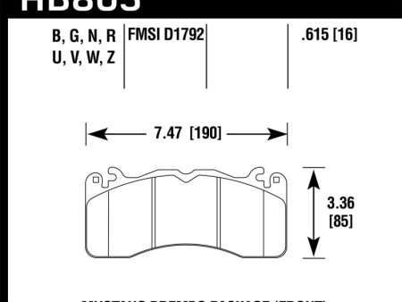 Hawk 15-17 Ford Mustang Brembo Package DTC-70 Front Brake Pads Sale