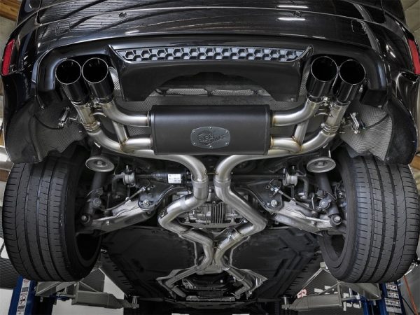 aFe MACH Force-Xp 3.5in. 304 SS C B Exhaust System 15-18 BMW X5 M (F85) V8-4.4L (tt) - Black Tip For Sale