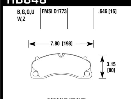 Hawk 14-19 Porsche 911 GT3 GT3 RS   2016 Porsche Cayman GT4 HPS 5.0 Front Brake Pads Discount