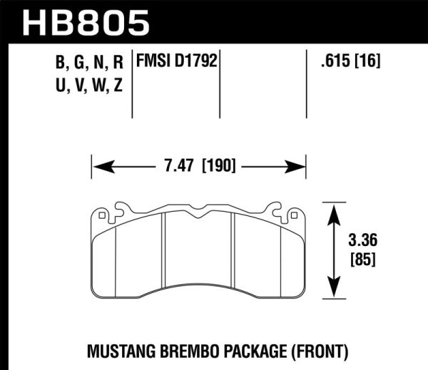 Hawk 15-17 Ford Mustang Brembo Package DTC-60 Front Brake Pads Fashion