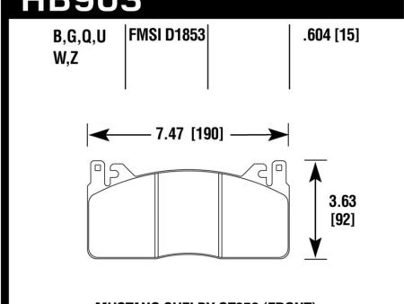 Hawk 15-17 Ford Mustang HPS 5.0 Front Brake Pads Fashion