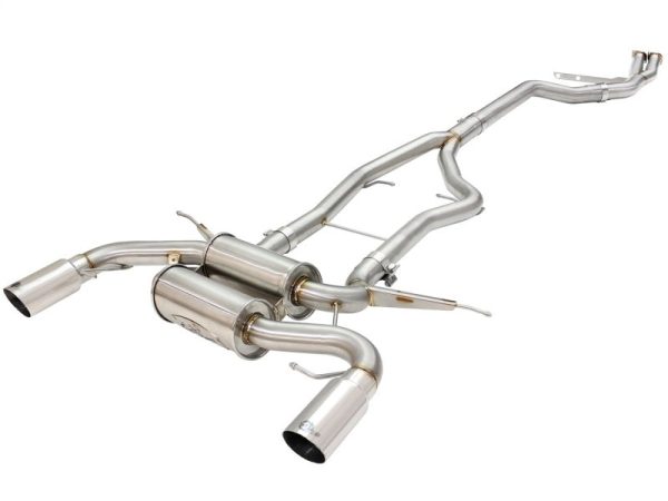 aFe MACHForce XP SS-304 Polish Tip 3.0in-2.5in Dia Cat Back Exhaust 11-13 BMW 335i (E90 E92) 3.0L Hot on Sale