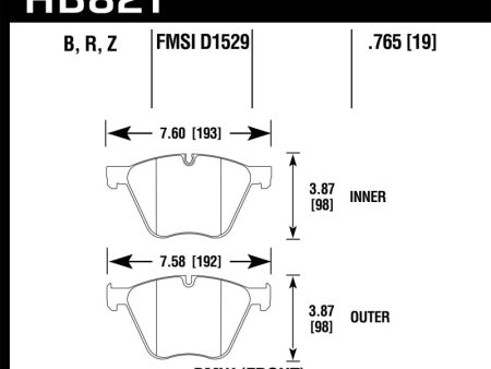 Hawk 10-15 BMW 760Li   11-15 BMW B7 Alpina B7 Alpina xDrive Performance Ceramic Front Brake Pads Online now