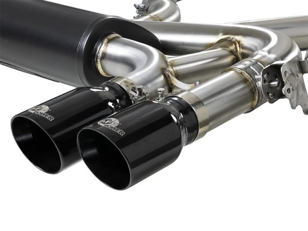 aFe MACH Force-Xp 3.5in. 304 SS C B Exhaust System 15-18 BMW X5 M (F85) V8-4.4L (tt) - Black Tip For Sale