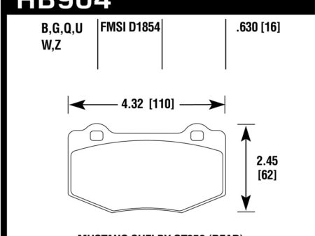 Hawk 16-18 Ford Mustang Shelby GT350 GT350R Performance Ceramic Rear Brake Pads Online Hot Sale