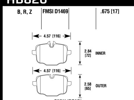 Hawk 12-17 BMW M6   14-17 BMW M6 Gran Coupe   13-16 BMW M5 Performance Ceramic Rear Brake Pads Discount