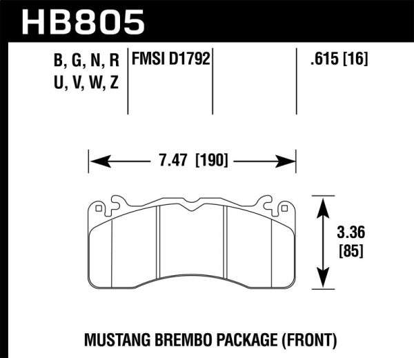 Hawk 15-17 Ford Mustang Brembo Package DTC-60 Front Brake Pads Fashion