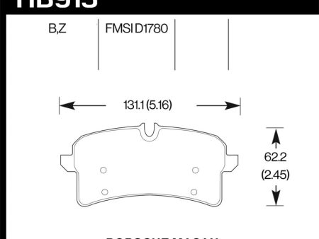 Hawk 16-18 Porsche Macan Performance Ceramic Street Rear Brake Pads Hot on Sale