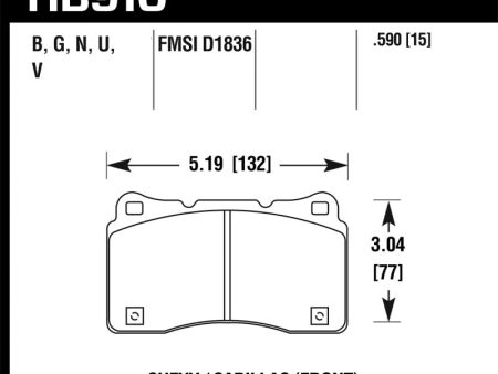 Hawk 15-16 Cadillac XTS   Chevrolet Corvette HPS 5.0 Front Brake Pads Discount