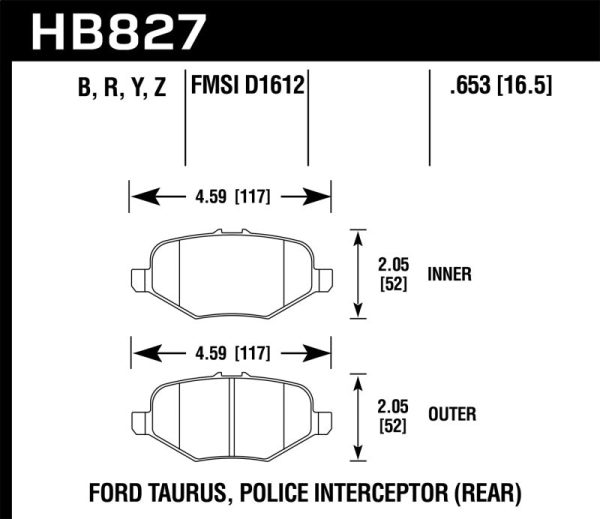 Hawk 13-16 Ford Taurus SHO Performance Ceramic Street Rear Brake Pads For Cheap