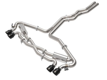 aFe 20-22 Audi RS6 Avant V8 4L (tt) MACH Force-Xp 3in to 2.5in 304 SS Cat-Back Exhaust w  Black Tip on Sale