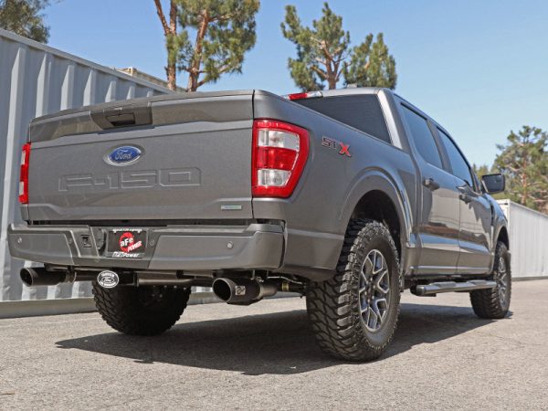 aFe Vulcan 3in 304 SS Cat-Back Exhaust 2021 Ford F-150 V6 2.7L 3.5L (tt) V8 5.0L w  Black Tips Online now