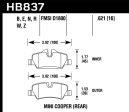 Hawk 14-19 Mini Cooper HP Plus Rear Street Brake Pads For Sale