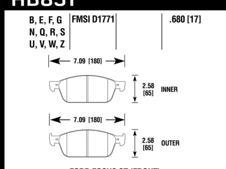 Hawk 15-16 Ford Focus ST (Does Not Fit RS Model) DTC-60 Race Front Brake Pads For Sale