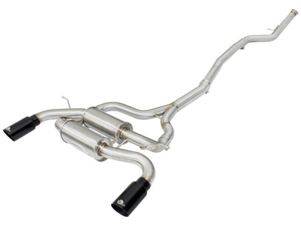 aFe MACHForce XP SS-304 Black Tip 2.5in Dia Cat Back Exhaust 12-14 BMW 335i (F30) 3.0L (t) For Discount