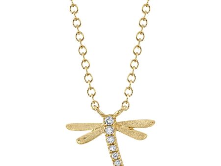 0.03CT DIAMOND DRAGONFLY NECKLACE For Cheap