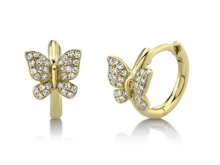 0.14CT DIAMOND BUTTERFLY HUGGIE EARRING SC55021191 For Sale