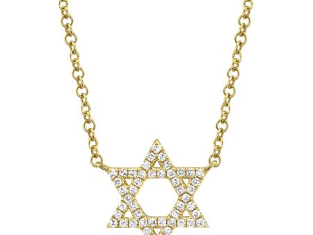 0.11CT DIAMOND STAR OF DAVID NECKLACE For Cheap