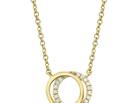 0.07CT DIAMOND LOVE KNOT CIRCLE PENDANT NECKLACE For Cheap